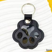 1/3/10pcs Leather Pet Hair Storage Keychain, Creative Pet Fur Collection Charm, Cute Cat Dog Hair Bag Pendant - Multicolor - View 16