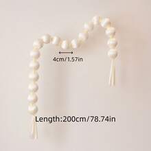 18pcs Beige Fabric Pompom Boho Style Wreath, Suitable For Wedding Decor, Birthday Party And Home Gathering Hanging Decoration - Multicolor - View 7