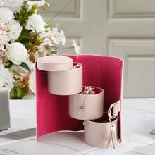 1个女士旅行首饰盒，多功能三层首饰收纳盒，送给女孩、旅行者、情侣、妈妈和朋友的理想礼物 - 黑色 - 彩色 - 查看 12