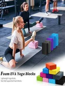 Yoga Blocks, Fitness Blocks, Exercise Fitness Bricks, Non-Slip For Pilates Stretching Inversion, Flexibility And Balance, Lightweight Non-Slip Surface Suitable For Yoga, Pilates And Meditation - Multicolor - View 7