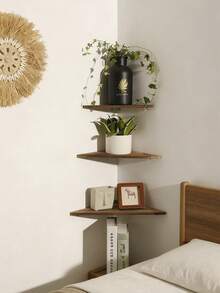 1pc/3pcs Corner Wall Shelf Plant Display Rack Floating Storage Shelf Boho Wall Mounted Organizer For Living Room Bedroom Kitchen Office Balcony Home Decor Small Space Plant Stand Bookshelf Picture Frame Holder Room Accent Decor Entryway Shelf Art - Multicolor - View 6