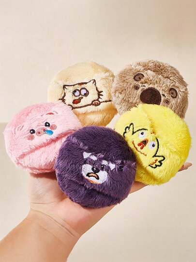 1pc Reusable Velvet Puff In Cartoon Designs Of Yellow Duck, Pink Pig, Cat, Dog, Capybara, Suitable For Loose Powder, Face And Body, Home Decor, Travel, Wedding, Party, Birthday, Father's Day, Mother's Day, New Year, Accessories, Gag Gifts, School, Back To School, Travel Essentials, Household Items