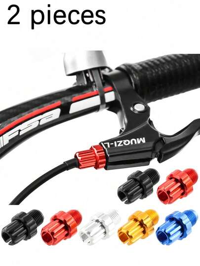 2/4个自行车刹车调节螺丝 - 铝合金M10螺栓调节螺母，用于精确控制刹车 - 耐用且耐腐蚀，适用于公路自行车、山地自行车和混合动力自行车