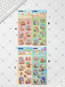 [2026 New Release] 3D Shaker Water-Filled Sticker - 1 Sheet - Cute Sweets & Fruit Series - Ice Cream, Fruit, And Dessert Motifs - Puffy 3D Design - Water-Filled For A Sparkling, Shaking Effect! High-Quality Resin Waterproof And Reusable Self-Adhesive Sticker - Perfect For Smartphone Cases/Laptops - Multiple Colors Available [Style/Packaging Random] - View 7