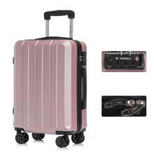 YONSLY Suitcase 20/24/28 Inch With YKK Zipper, TSA Lock, 4 Quiet Wheels, 360° Mesh Compartment, Hard Shell Suitcase, Large Trolley Suitcase, Carry-On Luggage For Holidays, Short Trips And Business Trips - 玫瑰金 - 查看 10