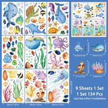 1 Set Of 9 Pcs Summer Beach Style Window Stickers, Includes Dwarf, Palm Tree, Ice Cream, Pineapple, Sailboat Patterns, Removable Static Cling Glass Decals, Suitable For Bedroom, Living Room, Balcony And Display Window Decoration - 20*30*9 Sheets - View 12