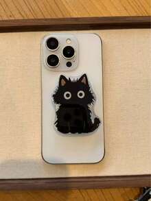 黑色猫咪卡通粘性手机支架，时尚多功能斜挎式桌面手机支架 - 黑色 - 查看 7