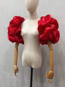 Tay áo phồng Organza đen liền mảnh 2 tay áo cô dâu co giãn Phụ kiện mùa thu - màu đen - Xem 38