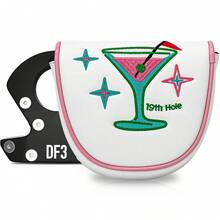 1pc DF3 Putter Head Cover With Juice Cup Pattern - Magnetic Closure PU Shell With Fluffy Lining And Cute Cartoon, For DF3 Putter Model - متعدد الألوان - مشاهدة 1