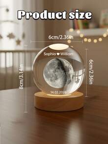 Lampu Malam Bola Kristal LED Ukiran Kustom, Kristal Foto 3D Personalisasi dengan Teks, Efek Pencahayaan Memukau, Hadiah Ulang Tahun dan Kenang-kenangan Hewan Peliharaan - MultiWarna - View 7