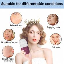 1pc Facial & Eye Ice Roller, Silicone Ice Mold For Face Massage & Icing, Face Roller With Leak-Proof Cover - Multicolor - View 7