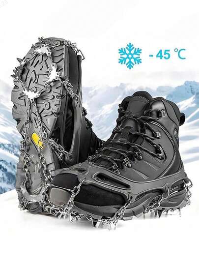 Ice Cleats, Anti-Slip Shoe Covers, Unisex, Suitable For Hiking, Fishing, Walking, Climbing, Mountaineering And Other Outdoor Activities