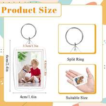 100 chiếc móc khóa khung ảnh acrylic trong suốt - Khung hình chữ nhật tự làm với vòng mở, phù hợp với ảnh kích thước 1.3x1.8 inch - Tuyệt vời để trang trí nhà cửa, làm quà tặng, dùng để chèn ảnh, làm móc khóa. - A - Xem 2