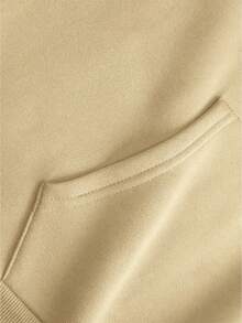 New Men's Fleece Hoodie With Drawstring And Front And Back Print For Autumn And Winter, Machine Washable And Dry Cleanable, Popular Patterns - Simple, Classic, Modern And Fashionable Hoodie - 杏色 - 查看 4