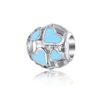 9pcs Blue & Pink Hollow Heart Flower Orange & Pink Resin Pendant Charms, Fashion DIY Jewelry Accessories Gift - Multicolor - View 4