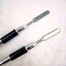 二合一多功能美甲笔套装，专业美甲师不锈钢黑色手柄雕刻彩绘凝胶护理软硬双头黑白款 - 淺藍色 - 查看 2