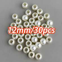 1 Pack Faux Pearl Beads For DIY Jewelry Making, Large Hole Plastic Acrylic Spacer Beads For Jewelry Crafting - White - View 14