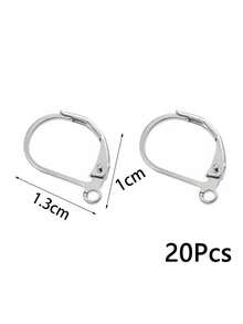 20pcs/set Stainless Steel DIY Earrings Accessory - Silver - View 6