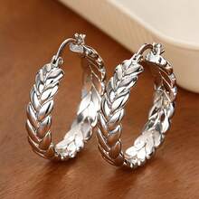 1 Pair Elegant Hoop Earrings For Women For Wedding Engagement Anniversary Party Jewelry Valentine's Day Gift - 1# - View 8