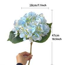 1 bông hoa cẩm tú cầu giả bằng lụa, kích thước 18,5 inch, chất lượng cao, giống như thật, thích hợp để tự làm bó hoa cưới, trang trí tiệc, nhà cửa, nhà bếp, sân vườn, khách sạn, văn phòng, Tết Nguyên Đán, Ngày của Mẹ, trang trí tựu trường, vòng hoa tự làm, quà tặng. - Nhiều màu - Xem 13