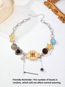 1 chiếc dây chuyền mặt dây chuyền kiểu Y2K với hình đồng hồ, trái tim, ngôi sao, bướm, phụ kiện thời trang làm quà tặng cho phụ nữ, ngày Valentine (Thiết kế mô phỏng đồng hồ, ý nghĩa: Lưu giữ khoảnh khắc đẹp nhất, để lại kỷ niệm ngọt ngào nhất) - Nhiều màu - Xem 7