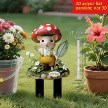 Nuevos productos para comercio transfronterizo: Conejo flor, Pájaro de llama, Enano de material acrílico 2D para jardín exterior, césped, plantación en el suelo, decoraciones de enchufe para el suelo - A - Ver 10
