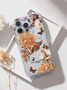 1pc Leaf-Shaped TPU Shock-Proof Phone Case, Suitable As Birthday Or Christmas Gift For Couples, Girlfriends, Daughters, Teenagers - Clear - View 3