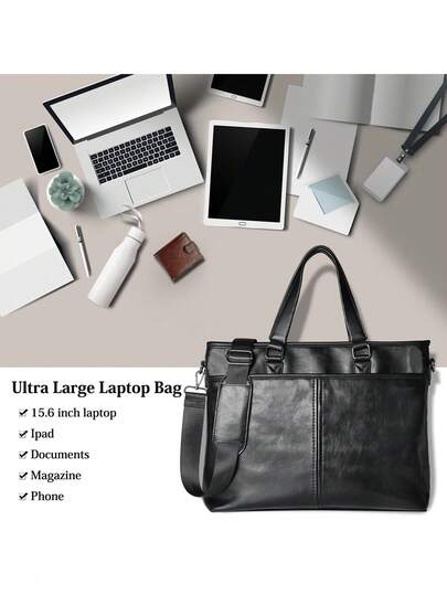 NEWHEY 男士商务手提包，防水双向大容量工作通勤包，求职和商务旅行的理想之选