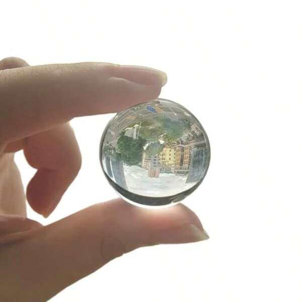 Crystal Glass Ball Solid Ornaments Art Mini 1.2Inch Clear Sphere Display Sculpture Decor Miniature Ornaments With Gift Box For Home Office Decoration Balls 30MM