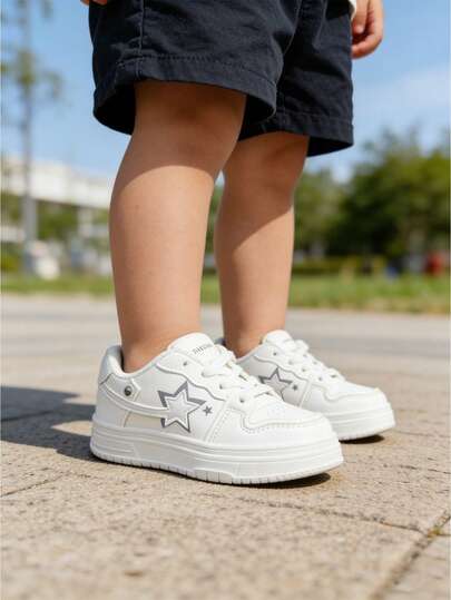2026 New Kids Casual Walking Shoes - Classic White Design, Suitable For School, Play And Outdoor Activities