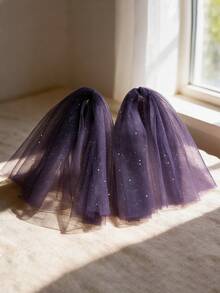 1 par de chales de gasa con lentejuelas en rojo vino/azul/morado, cubierta de hombros de moda para boda, fiesta, baile de graduación, con imperdible desmontable, chal de hombros para novia y dama de honor, para verano y playa - Multicolor - Ver 9