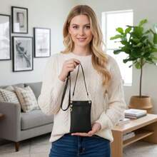 Cell Phone Purse For Women Portable Zipper Crossbody Phone Bag Lightweight Mini Smart Phone Wallet Fits Cell Phone Up To 7.5x4.7In With Adjustable Shoulder Strap For Women Girls Shopping Traveling - 如圖所示 - 查看 7