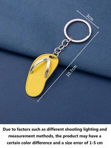 1个迷你人字拖钥匙扣，时尚不锈钢小鞋吊坠 - 彩色 - 查看 6