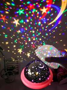 1 pièce Lampe de projection du ciel étoilé coloré, veilleuse LED en forme d'OVNI avec projection de lune et de galaxie, alimentée par USB, convient pour la maison, la chambre, les fêtes musicales, cadeau de Noël - Lampe de projecteur - Voir 12