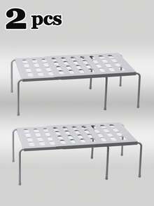 Estantes de gabinete extensibles, estantes de almacenamiento de cocina, estantes de almacenamiento multifuncionales, adecuados para almacenamiento de cocina, almacenamiento de habitaciones, almacenamiento de cocina, diseño de rejilla de armario, drenables - Multicolor - Ver 13