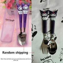 2pcs/Set Set Peralatan Makan Portabel Stainless Steel Sanrio, Peralatan Makan yang Dapat Digunakan Kembali, Sendok dan Garpu untuk Perjalanan Luar Ruangan, Cocok untuk Berbagai Acara, Sempurna sebagai Hadiah Liburan (Kotak Peralatan Makan Dapat Dilepas atau Tidak Dapat Dilepas, Diberikan Secara Acak) - MultiWarna - View 17