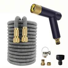 GOUN HOSE Ống nước đa năng có thể kéo dài, dùng để rửa xe áp lực cao, có chức năng phun nước, súng phun nước tưới cây nhà cửa, dài từ 25-150ft. - A - Xem 11