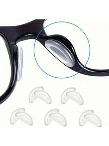 10pcs Soft Silicone Nose Pads - Anti-Slip Enhanced Air Chamber, Fit For All Plastic Frames, Concave-Convex D-Shaped Nose Pads, Eyeglasses Accessories, Odorless Eye Care Accessories - Multicolor 4 - View 7