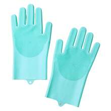 1 Pair Silicone Pet Grooming Gloves - Multi-Function Brush, Suitable For Bathing, Gentle Massage, Efficient Deshedding And Dematting - Multicolor - View 10