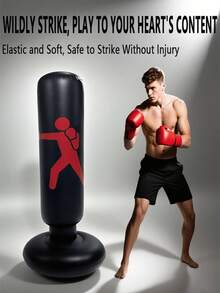 1pc Thick Adult Fitness Inflatable Punching Column, Outdoor Unbreakable, Indoor Inflatable Punching Bag - Multicolor - View 10