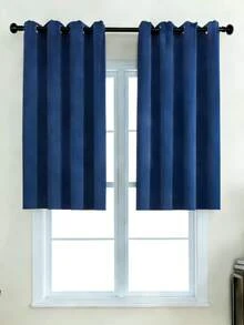1 Panel Solid Color Curtain Fabric. The Curtain Can Block Sunlight And UV Rays, Insulate Against Summer Heat And Winter Cold, Balance Room Temperature, And Reduce Energy Costs. It Can Also Reduce External Noise And Protect Your Privacy, Creating A Good Working And Sleeping Environment. Each Curtain Has 6-8 Silver Metal Grommets At The Top. Easy To Match With Standard Curtain Rods. Simple To Hang And Slide Smoothly. Suitable For Office, Bedroom, Living Room. - Royal Blue - View 15