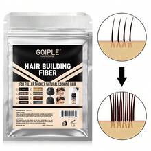 Goiple 4件組增髮纖維套組，包含27.5g增髮纖維、30g補充裝、噴霧瓶、優化器，天然增髮纖維適用於稀疏髮質，瞬間增加髮量與厚度，男女皆宜，禮盒裝 - 淺灰色 - 查看 8