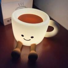 Đèn cốc cà phê bằng silicon mềm, có thể sạc lại, điều chỉnh độ sáng và hẹn giờ, đèn trang trí dễ thương, thích hợp làm quà tặng cho bé trai và bé gái. - Nhiều màu - Xem 2