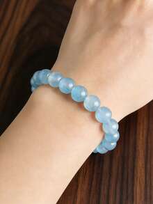 Vòng tay đá băng biển sâu tự nhiên 8mm - Trang sức đá phong cách Bohemian, bùa hộ mệnh tâm linh và may mắn, phù hợp với trang phục thường ngày và làm quà tặng cho người yêu. - Nhiều màu - Xem 2