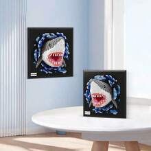 像素鲨鱼摆件，房间装饰，桌面摆件，减压玩具，适合万圣节、生日、圣诞节、毕业典礼、送给朋友、情侣、新年、婚礼、复活节的礼物 - 彩色 - 查看 7