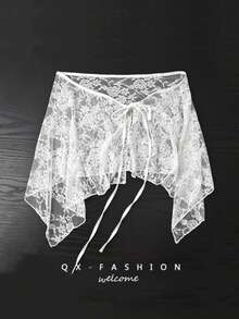 透视网纱瑜伽罩裙，蕾丝泳装遮臀裙，女士沙滩裹身裙 - 彩色 - 查看 8