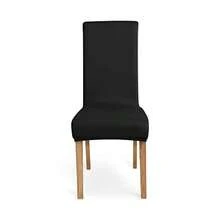 Stretch Dining Chair Covers Set Of 6 Black Solid - Black - View 2