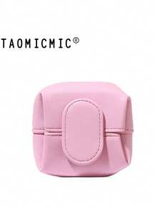 Nuevo monedero portátil multifunción, estuche para auriculares, bolsa de almacenamiento cuadrada de moda, bolsa de almacenamiento de cuero PU para cable de datos de auriculares, bolsa colgante pequeña para mujer/estudiante, llavero, bolsa para lápiz labial, regalo de cumpleaños/aniversario - Rosa - Ver 11