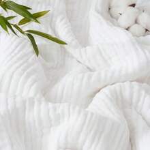 PHF - Manta de muselina refrescante para dormir caliente 60% rayón derivado de bambú 40% algodón para verano manta de gasa transpirable de 4 capas para sofá de cama 66 x 90 pulgadas color blanco - Blanco - Ver 1