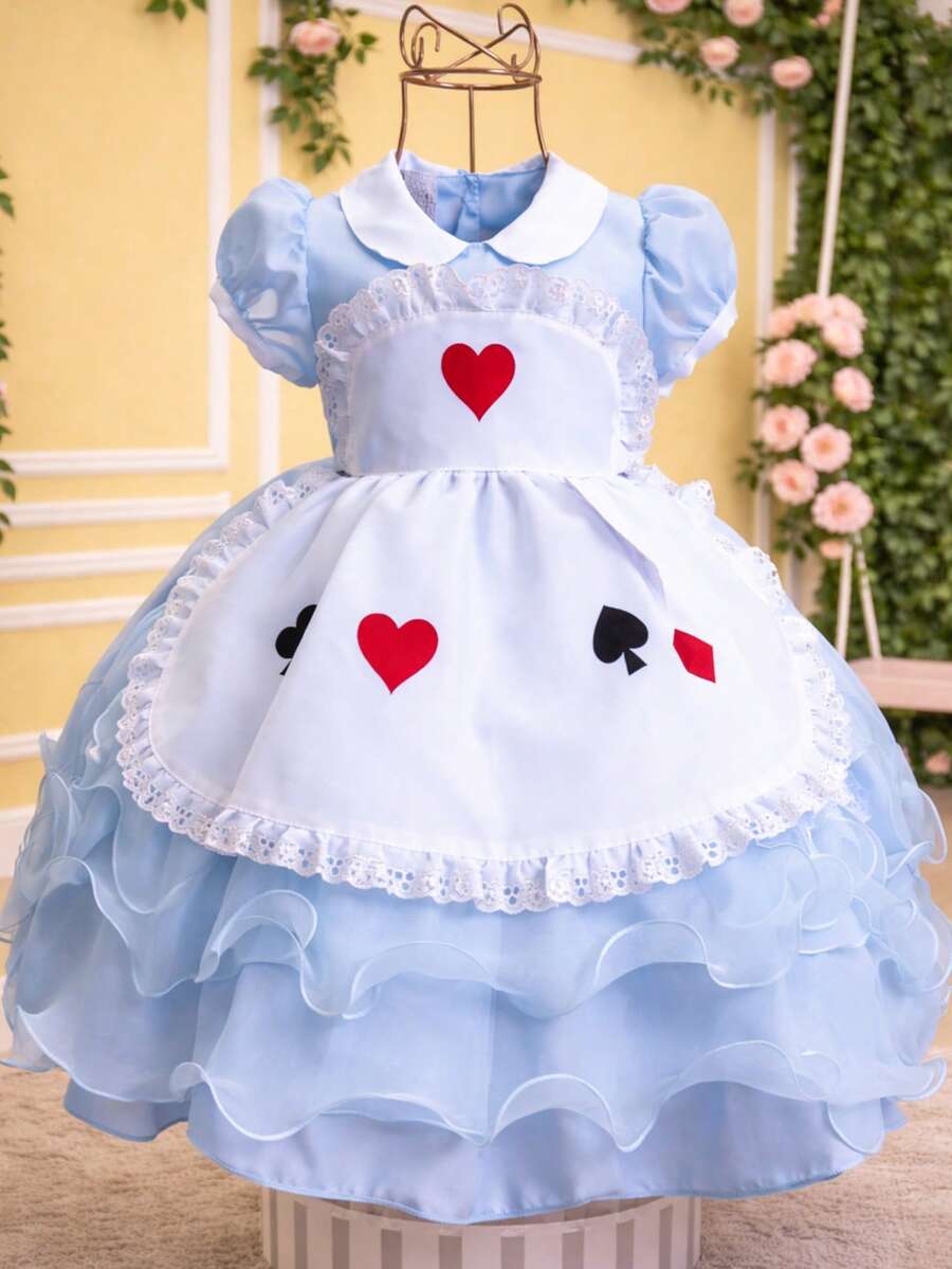Princess Alice Outfit For Children's Birthday Party Blue 1 To 3 Years Old - Màu xanh nhạt - Xem 1